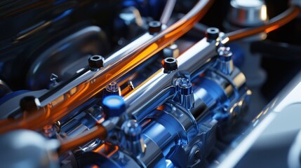 Obraz premium motorcycle engine detail