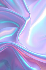 Holographic silk glows softly in mint and violet.