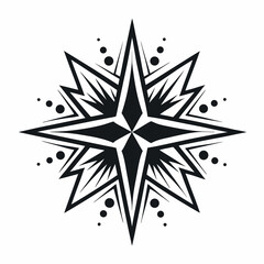 Obraz premium Radiating Christmas star with sparkles in black 