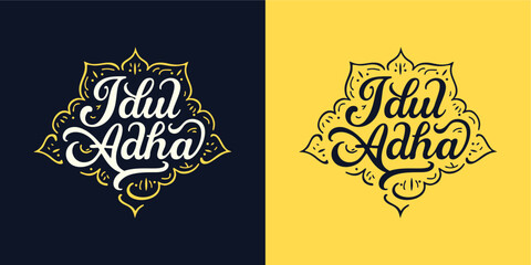Words Idul Adha in a decorative font.