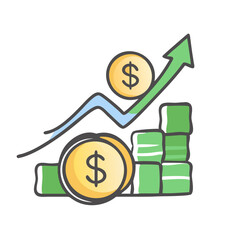 wage growth icon, wage growth vector illustration-simple illustration of wage growth, perfect for wage growth logos and icons
