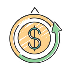 dollar sign with up arrow icon, dollar sign with up arrow vector illustration-simple illustration of dollar sign with up arrow, perfect for dollar sign with up arrow logos and icons