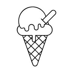 A Delicious Melting Ice Cream Cone with a Stick a Sweet Summer Treat