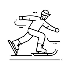 A Person Ice Skating Quickly and Gracefully on a Frozen Lake Winter Sports Activity