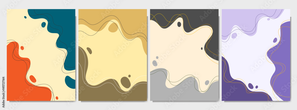 Canvas Prints vector illustration. flat style banner template. flowing flluid shapes and lines background. design 