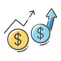 rising prices icon, rising prices vector illustration-simple illustration of rising prices, perfect for rising prices logos and icons
