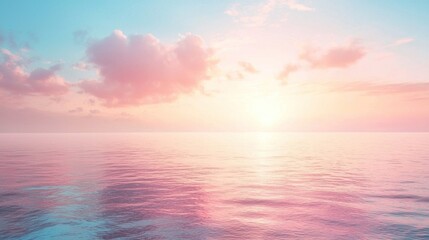 Obraz premium Serene Sunset Over Calm Ocean Waves with Colorful Sky Reflection