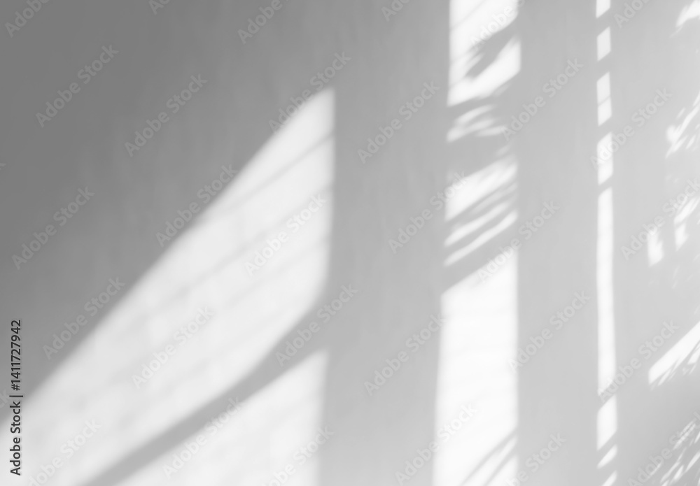 Aufkleber isolated shadows overlay on transparent background. black shadow brush of trees and leaves through a