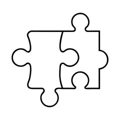 Two puzzle pieces interlocked together symbolizing connection teamwork and collaboration
