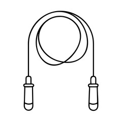 A simple line drawing of a jump rope fitness equipment for exercise and workout
