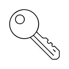 A Simple Line Drawing of a Key for Access and Security
