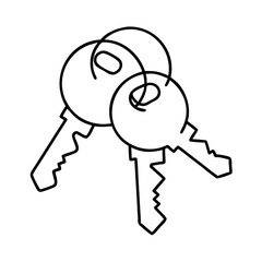 Simple Line Drawing of Two Keys Intertwined Together