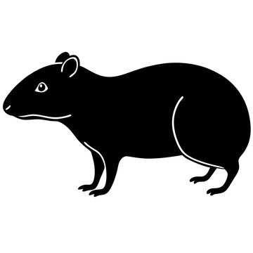 AI Generated Agouti Vector Silhouette Isolate White Background