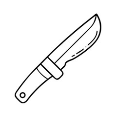 A Simple Line Drawing of a Hunting Knife a Sharp Blade and a Handle