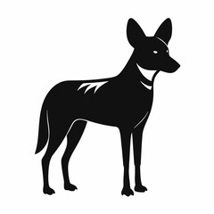 Obraz premium AI Generated African Wild Dog Vector Silhouette Isolate White Background