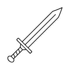 A Simple Line Drawing of a Medieval Sword a One Handed Weapon of War