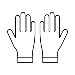 Obraz premium A Pair of Simple Line Drawing Gloves for Protection and Safety