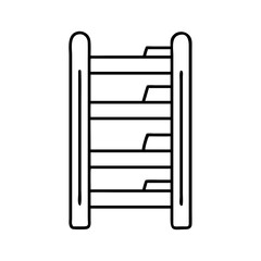 Simple Line Drawing of a Four Tiered Shelving Unit for Storage Organization