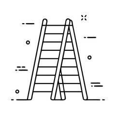 A Simple Line Drawing of a Folded AFrame Ladder for Climbing or Reaching
