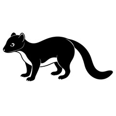 Fototapeta premium AI Generated African Palm Civet Vector Silhouette Isolate White Background