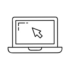 Laptop Computer Screen with Cursor Pointer Clicking Interface Digital Technology