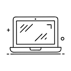 Simple Hand Drawn Sketch of a Laptop Computer Device for Technology Illustration