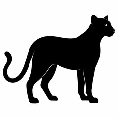 Obraz premium AI Generated African Golden Cat Vector Silhouette Isolate White Background
