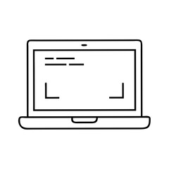 Simple Line Drawing of a Laptop Computer Screen Showing Code or a Program