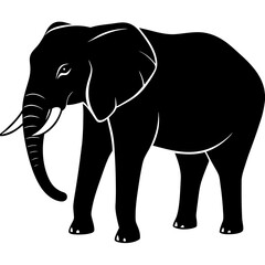 Obraz premium AI Generated African Forest Elephant Vector Silhouette Isolate White Background