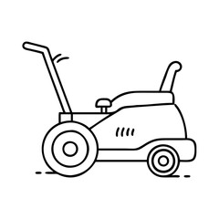 A Line Drawing of a Small Lawn Mower for Gardening and Yard Work