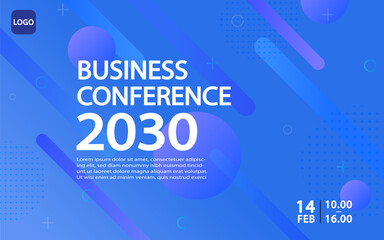 Banner to the online conference background. Web media event. Dynamic Background. Futuristic Poster for Corporate Meeting, Online Courses, Webinar, Seminar. Conference, Business Event Announcement.
