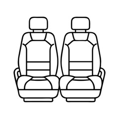 Pair of Modern Car Seats Line Art Illustration Design Graphic