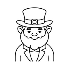 A cheerful leprechaun illustration a friendly cartoon character wearing a top hat and coat