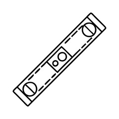 A line drawing of a spirit level tool for construction and DIY projects