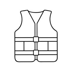 Line Drawing of a Safety Vest Life Preserver for Boating and Water Sports