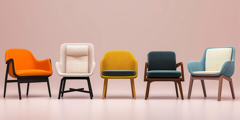 モダンチェア, ミッドセンチュリーチェア, アームチェア, ラウンジチェア, デザイナーズチェア, インテリアデザイン, スカンジナビアンデザイン, ミニマリズム, 家具, 木製脚, 張り地, ソフトシーティング, コンテンポラリーデザイン, レトロスタイル, 居心地の良い, リビングルーム, スタイリッシュチェア, ホームデコ, エレガント家具, クリーン背景, ニュートラルカラー, 木とファブ