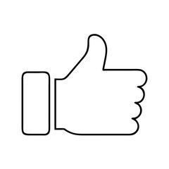 Simple Black Outline Thumbs Up Gesture Icon Hand Positive Feedback Approval Like Symbol