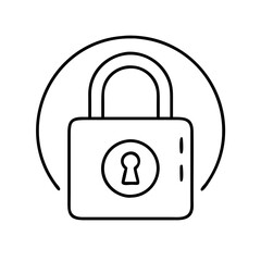 A Simple Line Drawing of a Padlock Icon Representing Security and Protection