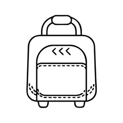A Simple Line Drawing of a Small Carry On Suitcase or Backpack with a Top Handle
