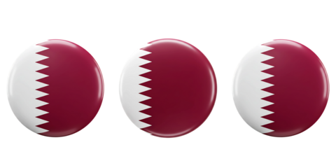 Round Qatar Flag Icons On Transparent Background

