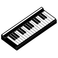 Vector silhouette of a piano keyboard with only the keys visible 