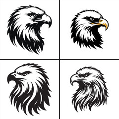 eagle head shilhouette Vector white background