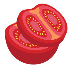 Sliced Red Tomato Illustration