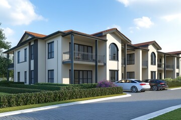 Modern apartment complex exterior