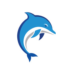 Fototapeta premium Minimalist Clean Dolphin Arc Shape Logo Icon 