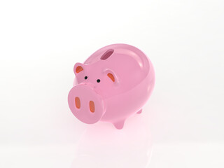 ピンクの豚の貯金箱　3Dイラストレーション