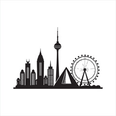 City Skyline Silhouette Clip Art