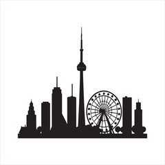 Obraz premium City Skyline Silhouette Clip Art