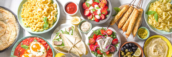 Set of Mediterranean foods