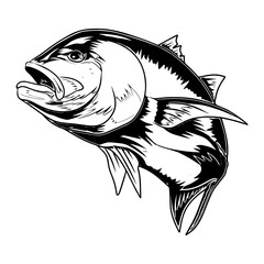 giant trevally fishing illustration logo vector image t shirt
